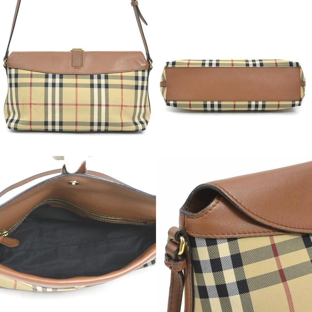 Burberry shoulder bag canvas leather brown beige - Picture 3 of 4